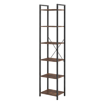 Levede 6 Tier Bookshelf Tall Bookcase Storage Shelf Display Rack Living Room