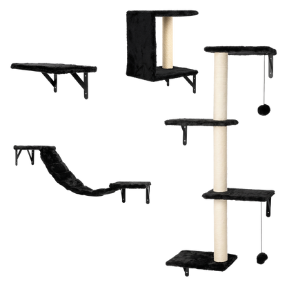 Cat Wall Shelves Modular Black 33x30x36cm