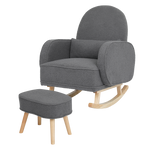 Elegant Fleece Rocking Chair with footstool  Space-Saving Design