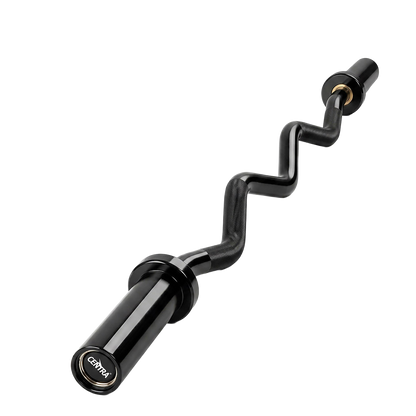 Centra Olympic Barbell Ez Curl Bar W Bar 810lbs Alloy Steel Black
