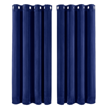Marlow Velvet Blackout Curtains 2-Panel Room Darkening Eyelet Curtains 132x160cm