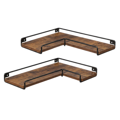 Floating Corner Wall Shelves 2pc Display Storage | HomeAndLiving