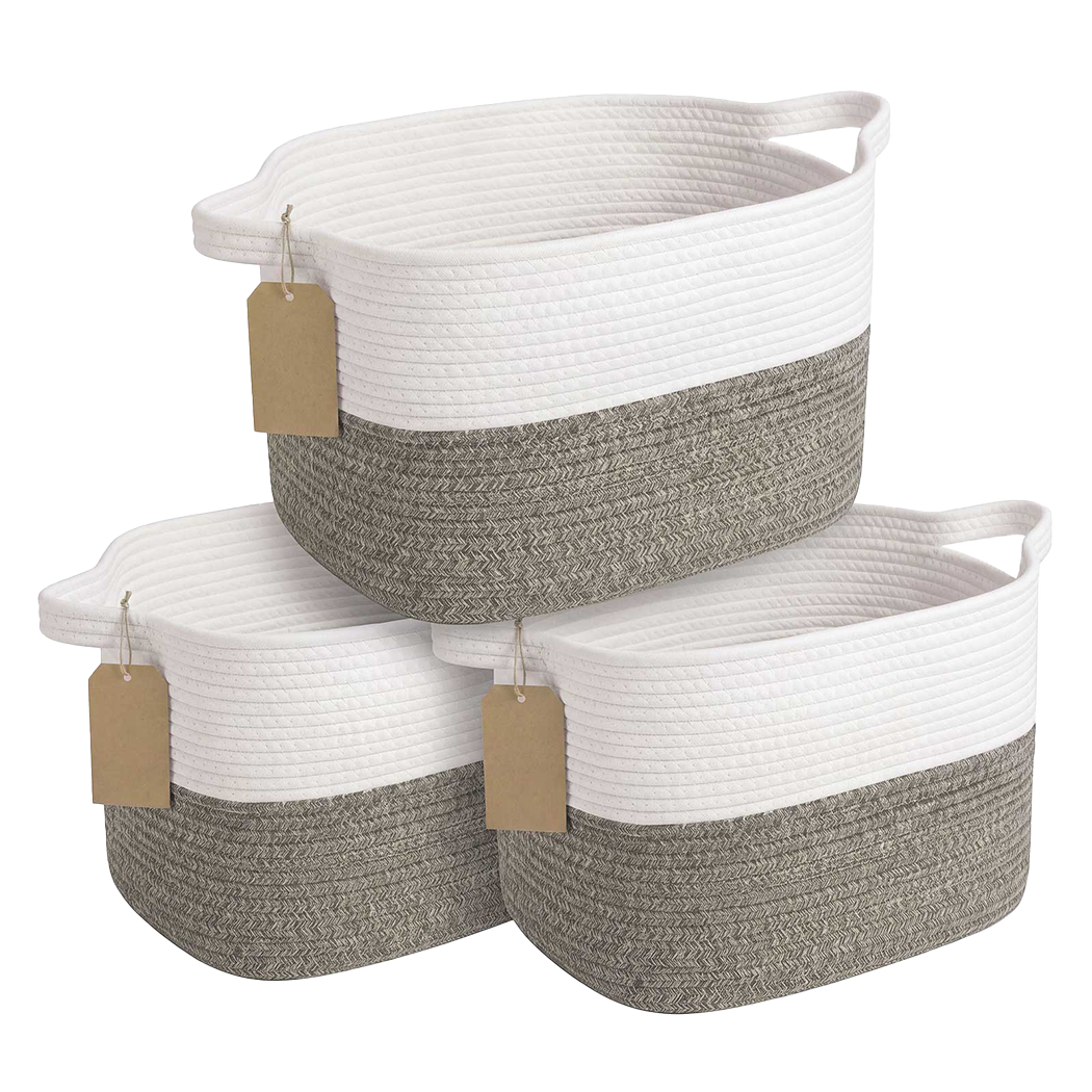 Foldable Storage Baskets Cotton 33x25.5x23cm