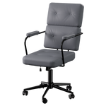 Contemporary Ergonomic Office Chair Computer PU Grey  Easy Assembly