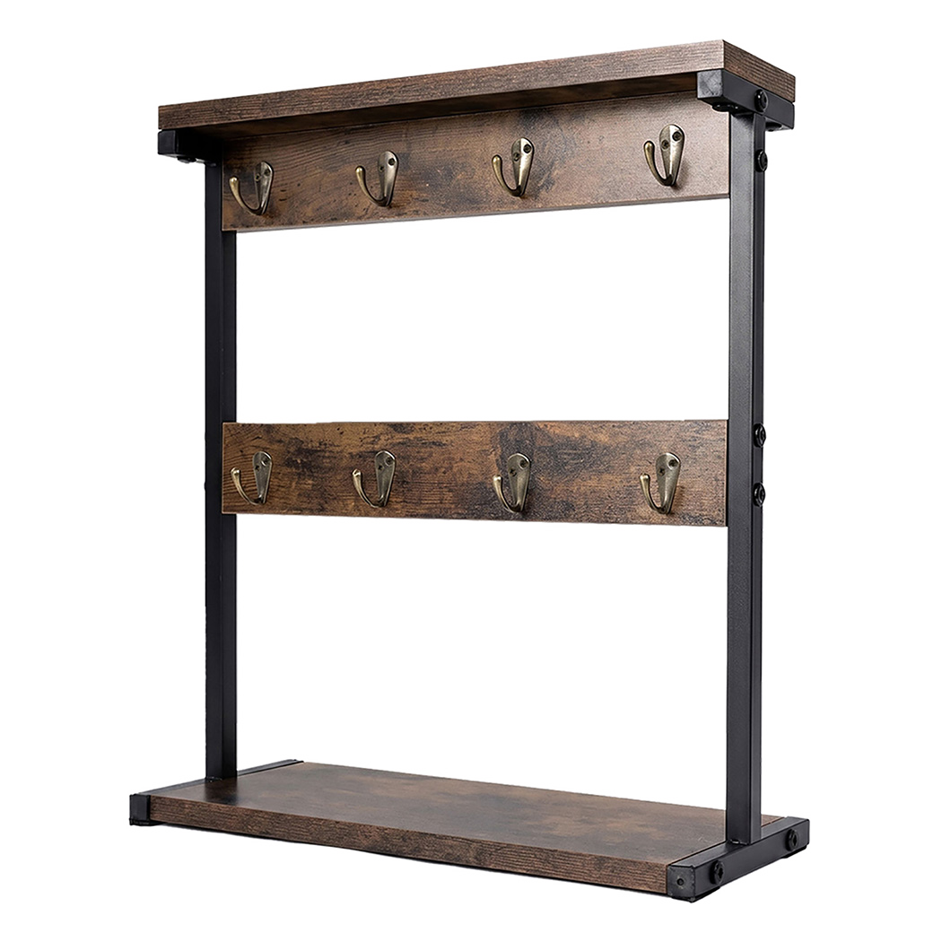 Levede Mug Rack 8 Hook Storage Holder Stand Kitchen Counter Cup Organizer Rustic