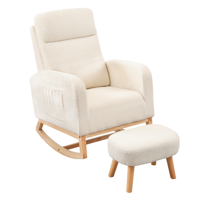Stylish Rocking Chair Ottoman Footrest With Side Pocket  Comfortable