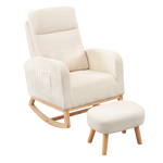 Stylish Rocking Chair Ottoman Footrest With Side Pocket  Comfortable