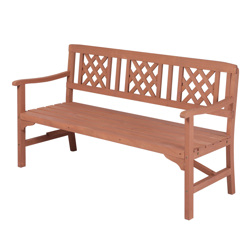 Outdoor Bench 3 Seater Wooden 143x61x88cm