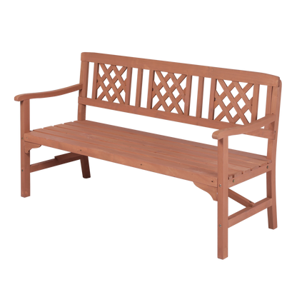 Outdoor Bench 3 Seater Wooden 143x61x88cm