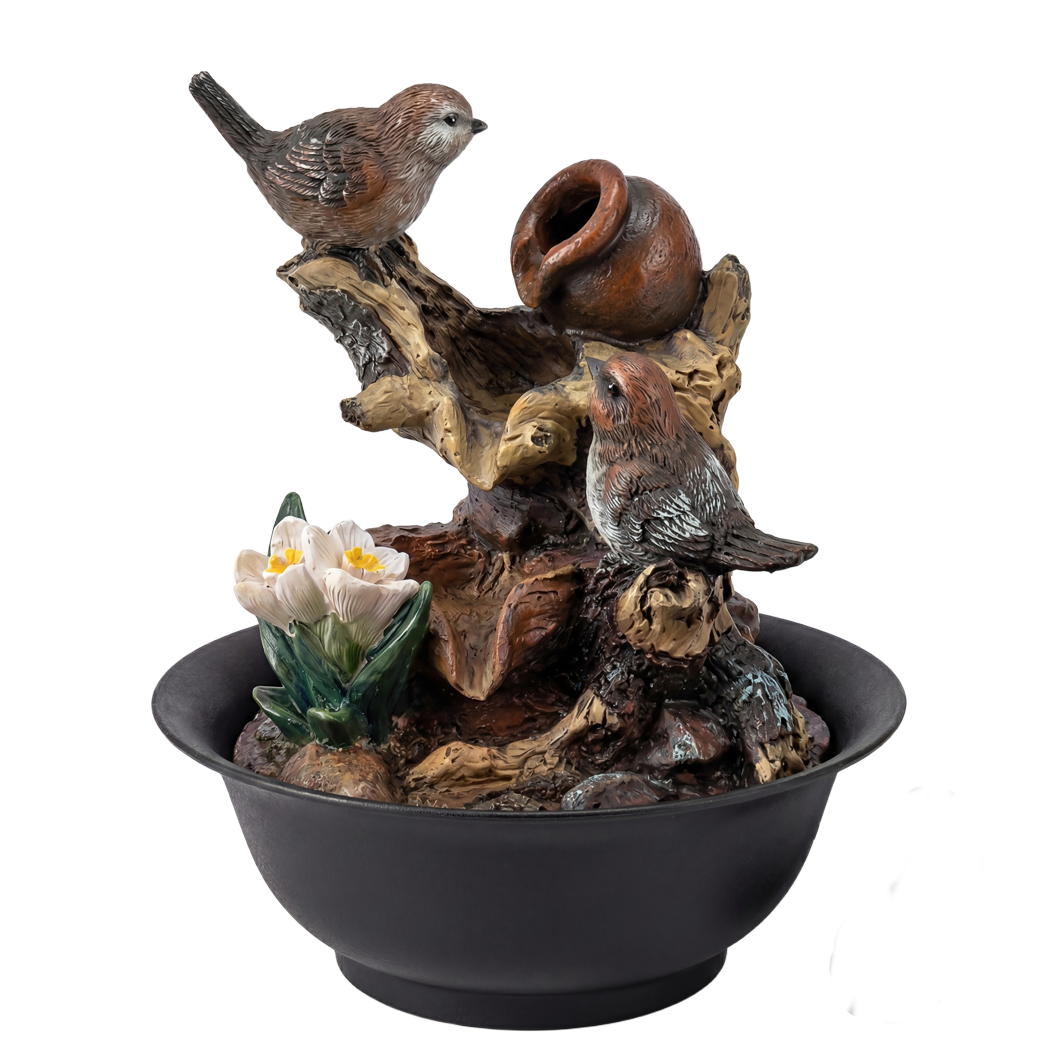 Tabletop Water Fountain LED Colour Changing Bird | HomeAndLiving
