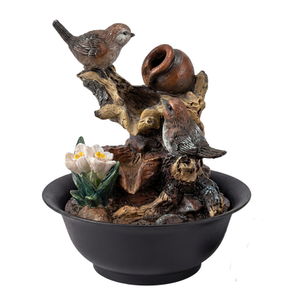 Tabletop Water Fountain LED Colour Changing Bird | HomeAndLiving