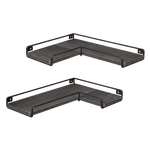 Floating Corner Wall Shelves 2 Pack Black | HomeAndLiving