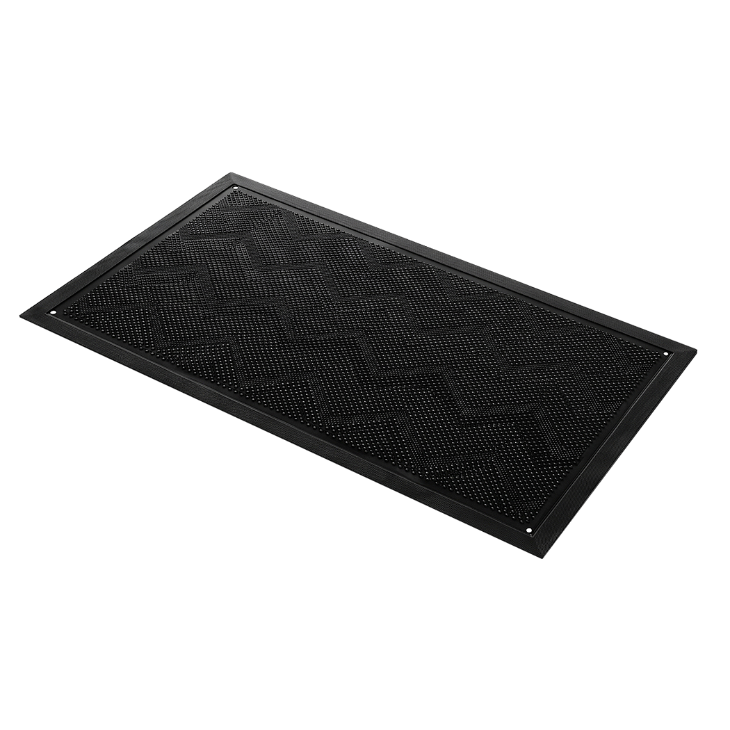 Front Door Mat Non Slip Black 90x43x1.3cm