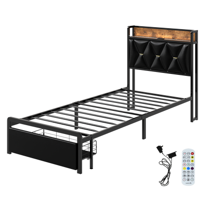 Black bed frame 83x38x23.5cm, view 9