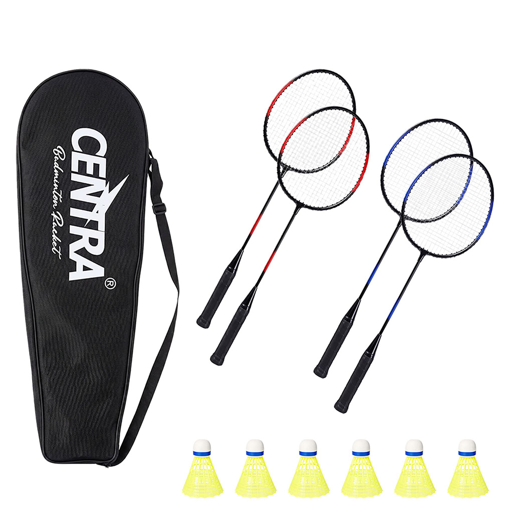 Badminton Set 4 Rackets Lightweight 66x20cm