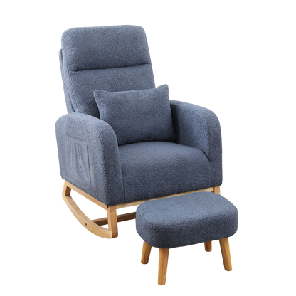 Premium Rocking Chair Ottoman Footrest With Side Pocket  Adjustable