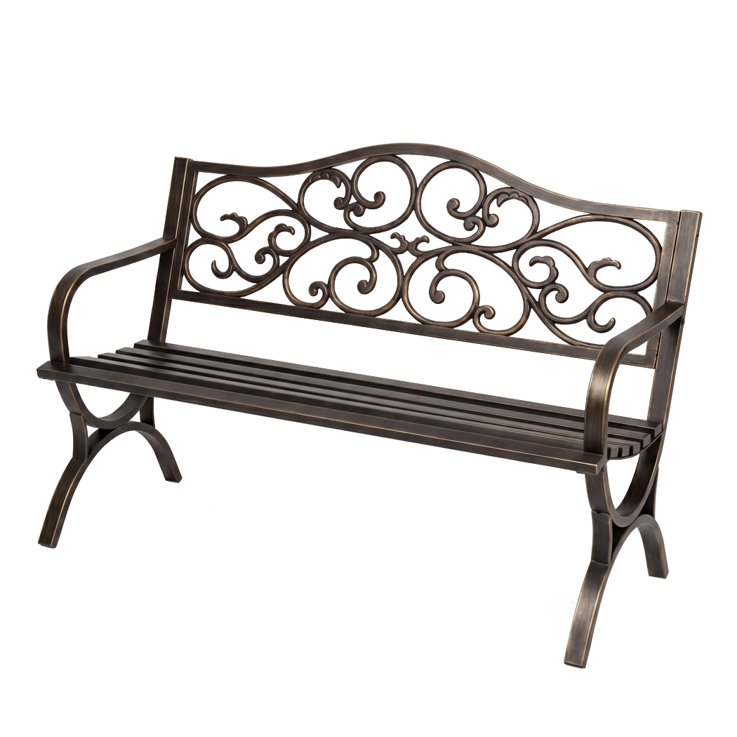 Levede Garden Bench Seat Outdoor Patio Park Lounge Backyard Chair Bronze 3 Seat