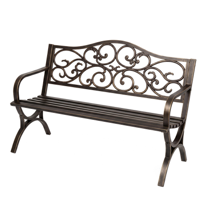 Levede Garden Bench Seat Outdoor Patio Park Lounge Backyard Chair Bronze 3 Seat
