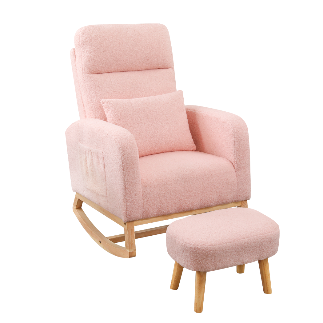 Luxury Rocking Chair Ottoman Footrest With Side Pocket  Comfortable