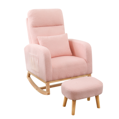 Luxury Rocking Chair Ottoman Footrest With Side Pocket  Comfortable