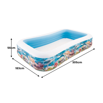 Inflatable Swim Center Sealife Pool Kids Family Water Play