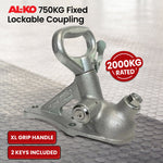 AL-KO Lockable Coupling 750kg Fixed 2000kg Rated 614065LPL Trailer Part
