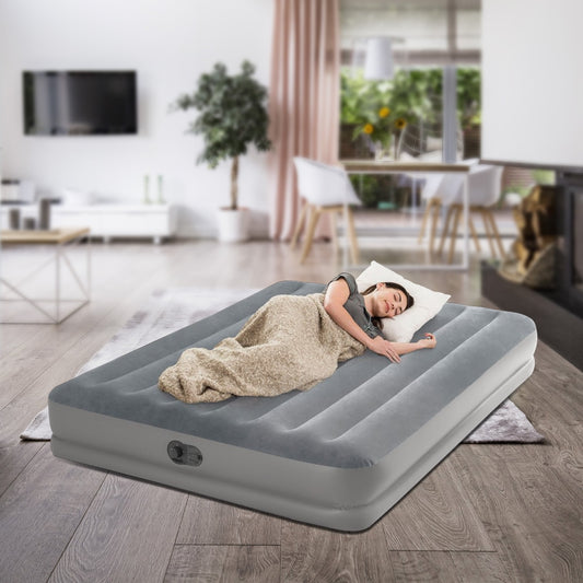 Queen Airbed Velvet Surface 152x30x203cm