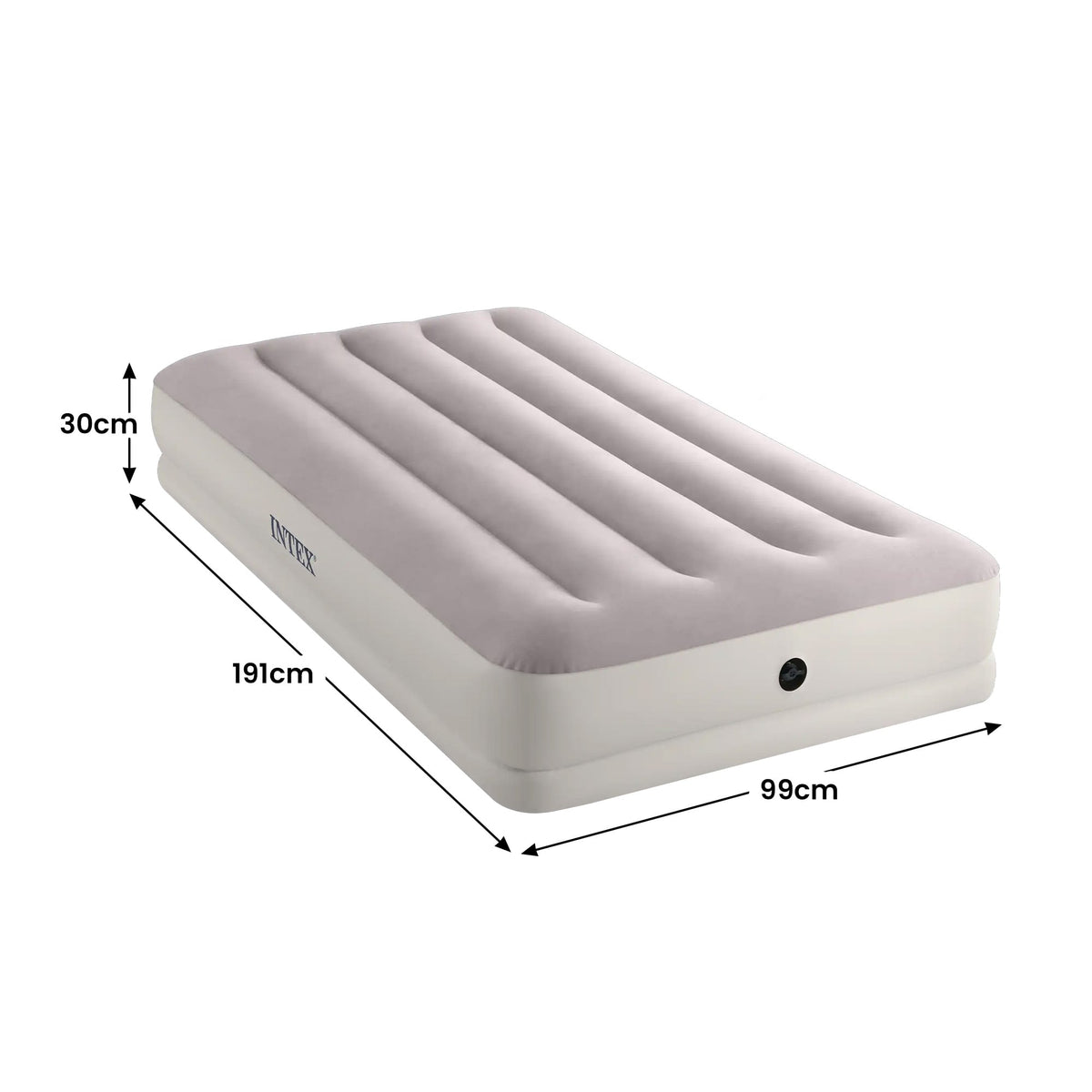 Cream Velvet Airbed Mattress 99x30x191cm