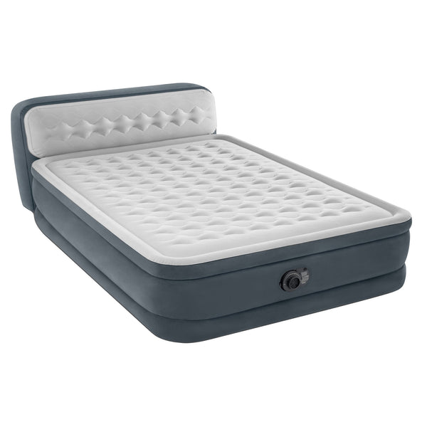  Dura-Beam Queen Air Mattress with Headboard 46cm Thickness-Tech Pump