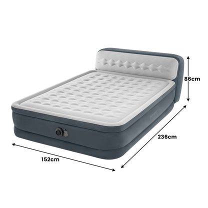 Dura-Beam Queen Air Mattress with Headboard 46cm Thickness-Tech Pump