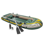 Seahawk 4 Inflatable Boat Set 4-Person Fishing Raft Oars Pump