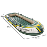 Seahawk 4 Inflatable Boat Set 4-Person Fishing Raft Oars Pump