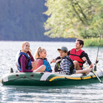 Seahawk 4 Inflatable Boat Set 4-Person Fishing Raft Oars Pump