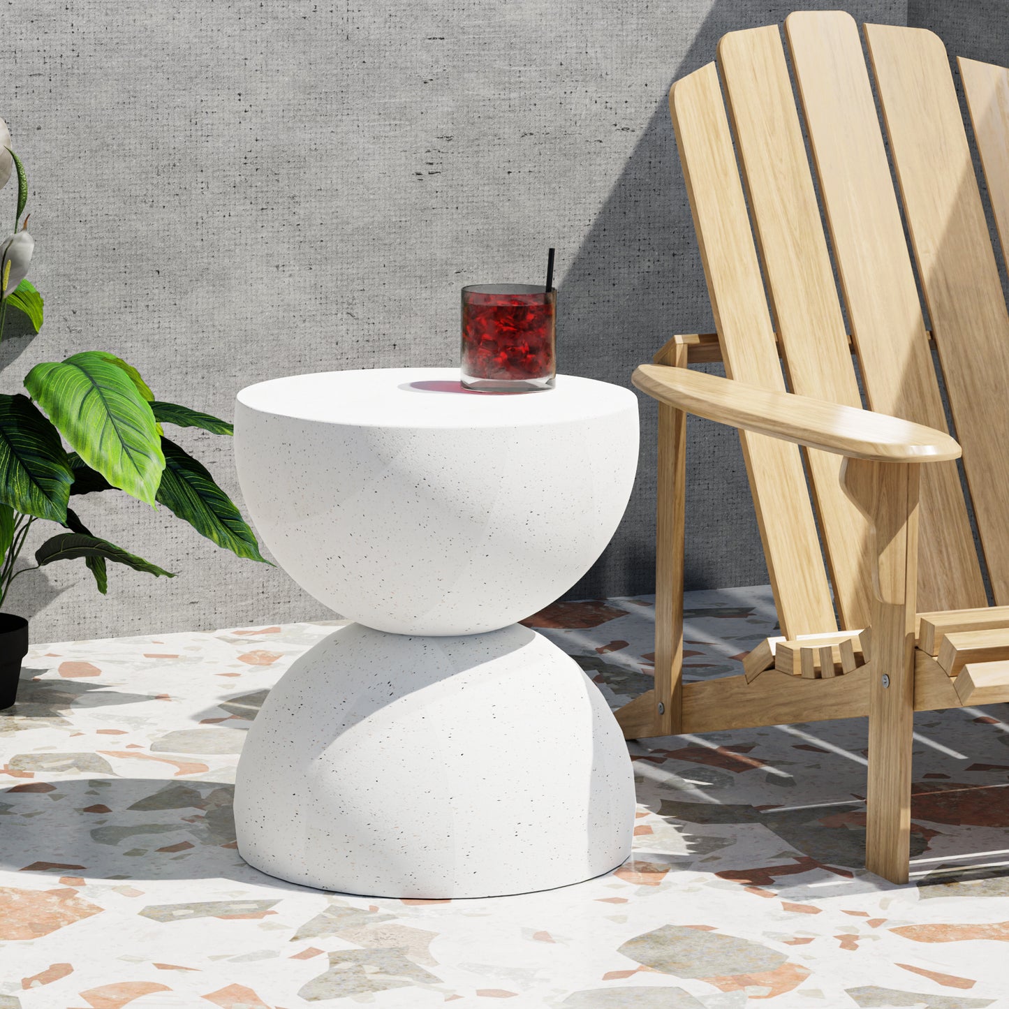 Ergonomic Side Table Terrazzo Coffee Tables Beige  High Back Support