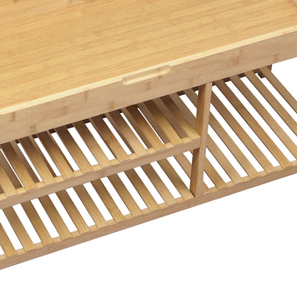 Bamboo Shoe Rack Bench 82.5x30x6cm