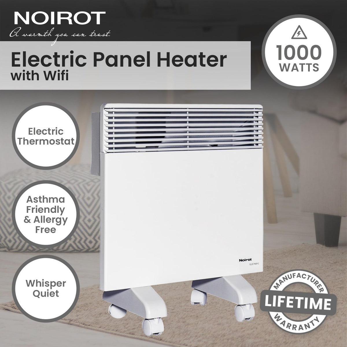 Electric Panel Heater With Wi-Fi Timer