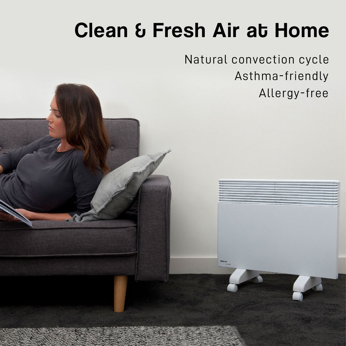 Noirot 2400W 7358-8 Electric Panel Heater Refurbished Wall Mounted