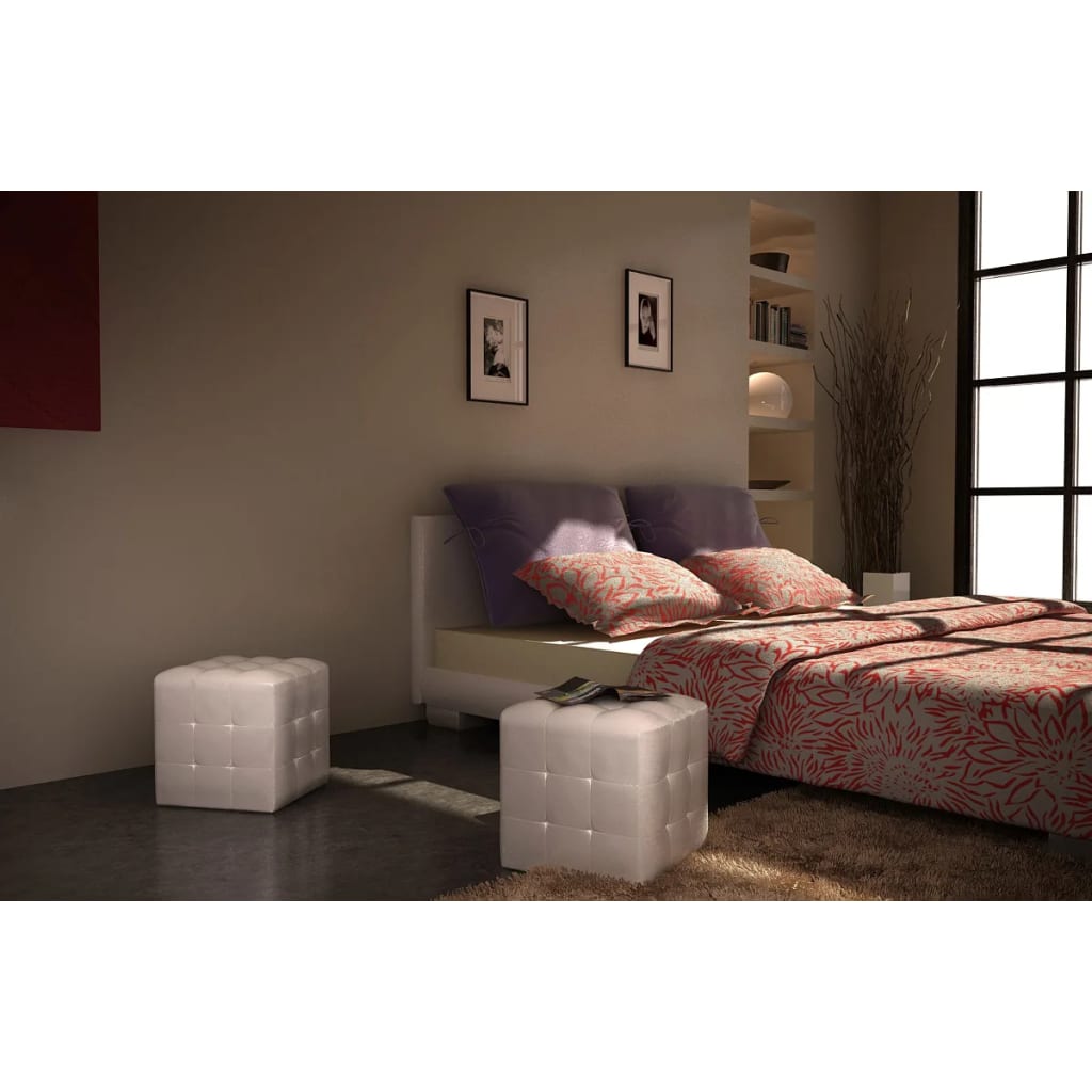 2 x Cubed stool white