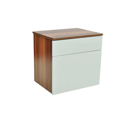 Nightstand 2 pcs with One-Drawer Brown and White