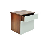 Nightstand 2 pcs with One-Drawer Brown and White