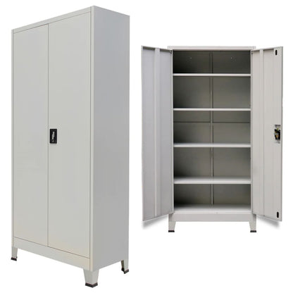 Office Cabinet with 2 Doors Steel Grey