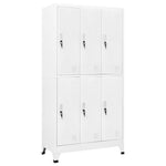 Locker Cabinet with 6 Compartments Steel Grey