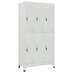 Locker Cabinet with 6 Compartments Steel Grey