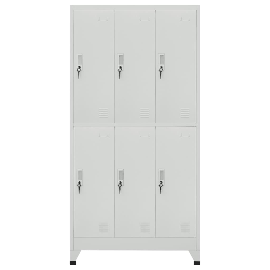 Locker Cabinet with 6 Compartments Steel Grey