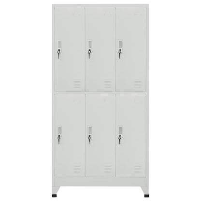 Locker Cabinet with 6 Compartments Steel Grey