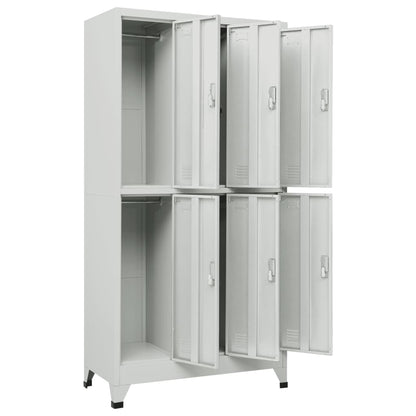 Locker Cabinet with 6 Compartments Steel Grey