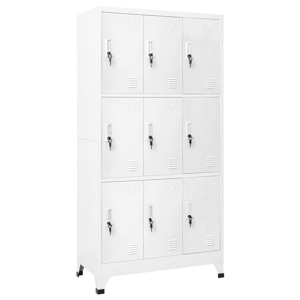 Locker Cabinet with 9 Compartments Steel Grey