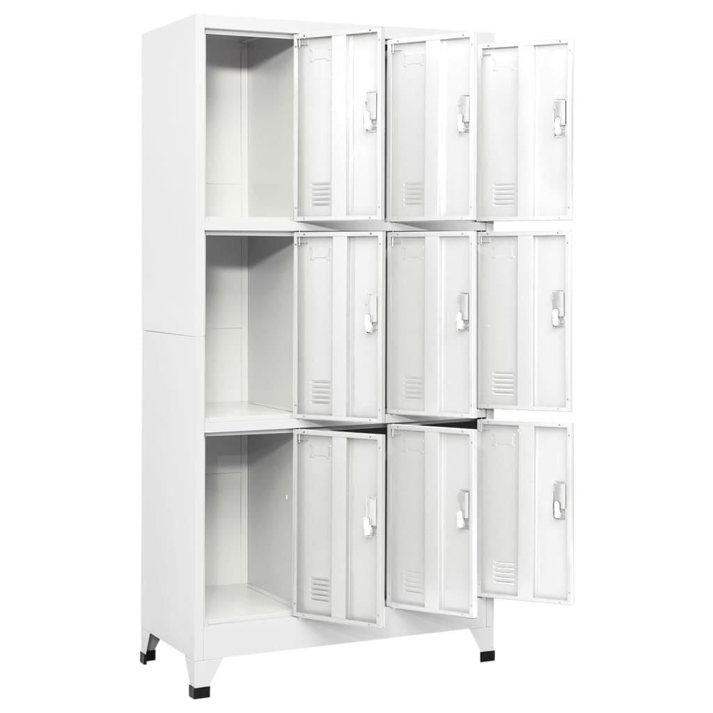 Locker Cabinet with 9 Compartments Steel Grey