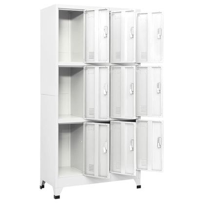 Locker Cabinet with 9 Compartments Steel Grey