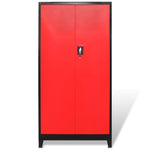 Tool Cabinet with 2 Doors Steel Black and Red
